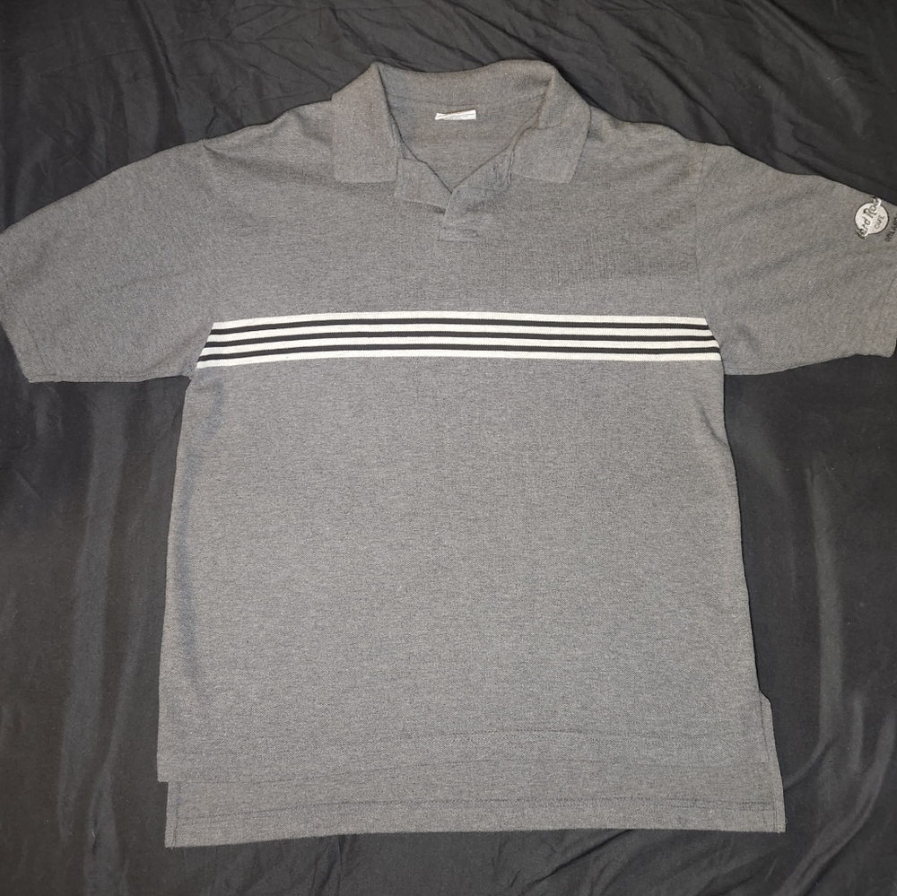 Hard Rock Cafe Orlando Men's Polo Short Sleeve Grey